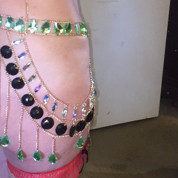 Metal Chain and Gemstones Skirt - Picture 2 of 9